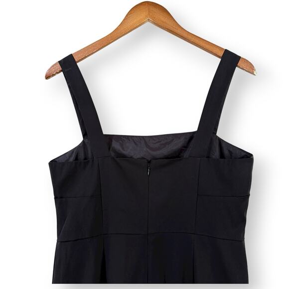 J. Crew Womens 10 Black Fit & Flare Mini Dress Sleeveless Square Neck Ruffle Hem - Picture 11 of 15